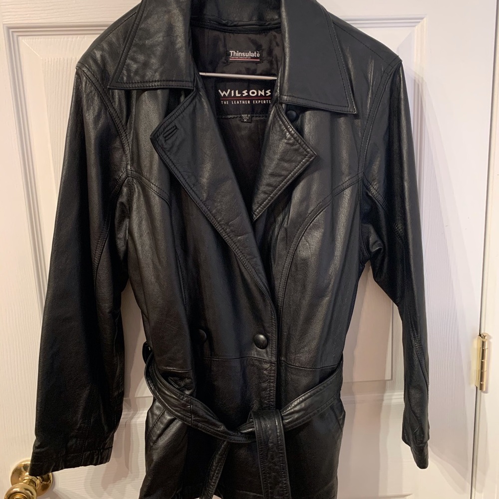 Authentic leather winter coat.